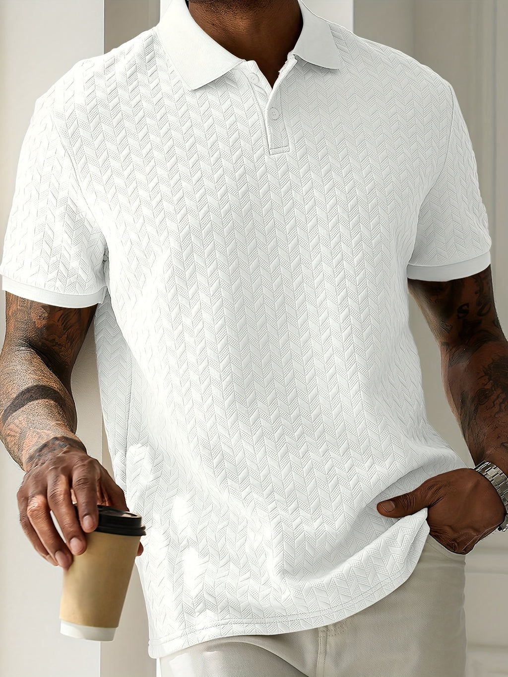 Men's Short-Sleeve Shirt, Casual Solid