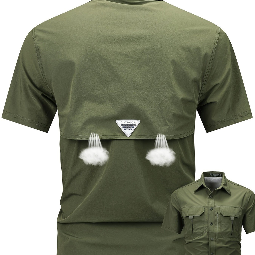 Men's Short-Sleeve Cargo Shirt, Flap Pockets, Breathable