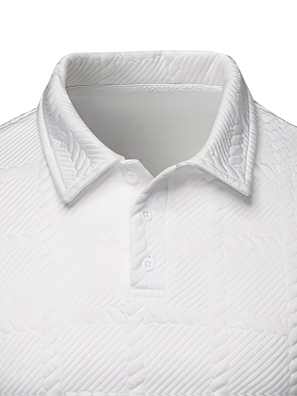 Men's Knit Polo Shirt, Jacquard Texture