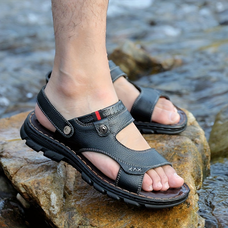 Men's Faux-Leather Beach Sandals, Versatile