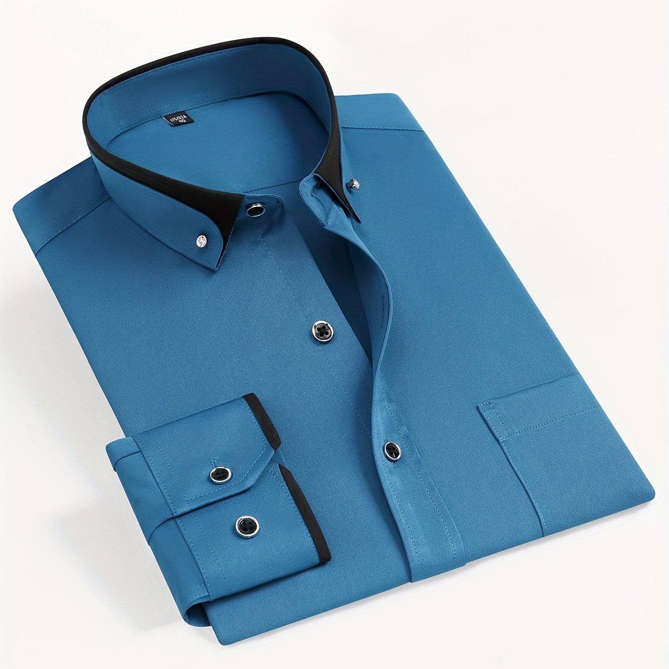 Men's Long-Sleeve Shirt, Color-Block, Stretch Dress