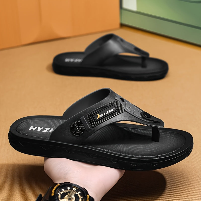 Men's Toe-Post Flip-Flops, Non-Slip Beach