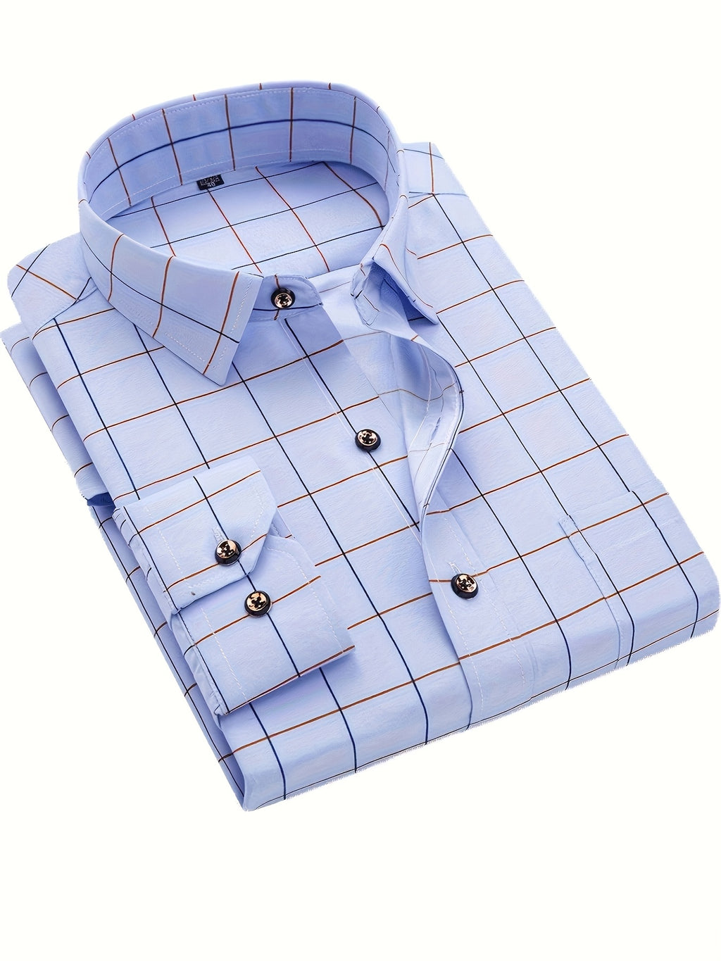Men's Long-Sleeve Shirt, Plaid, Business Dress