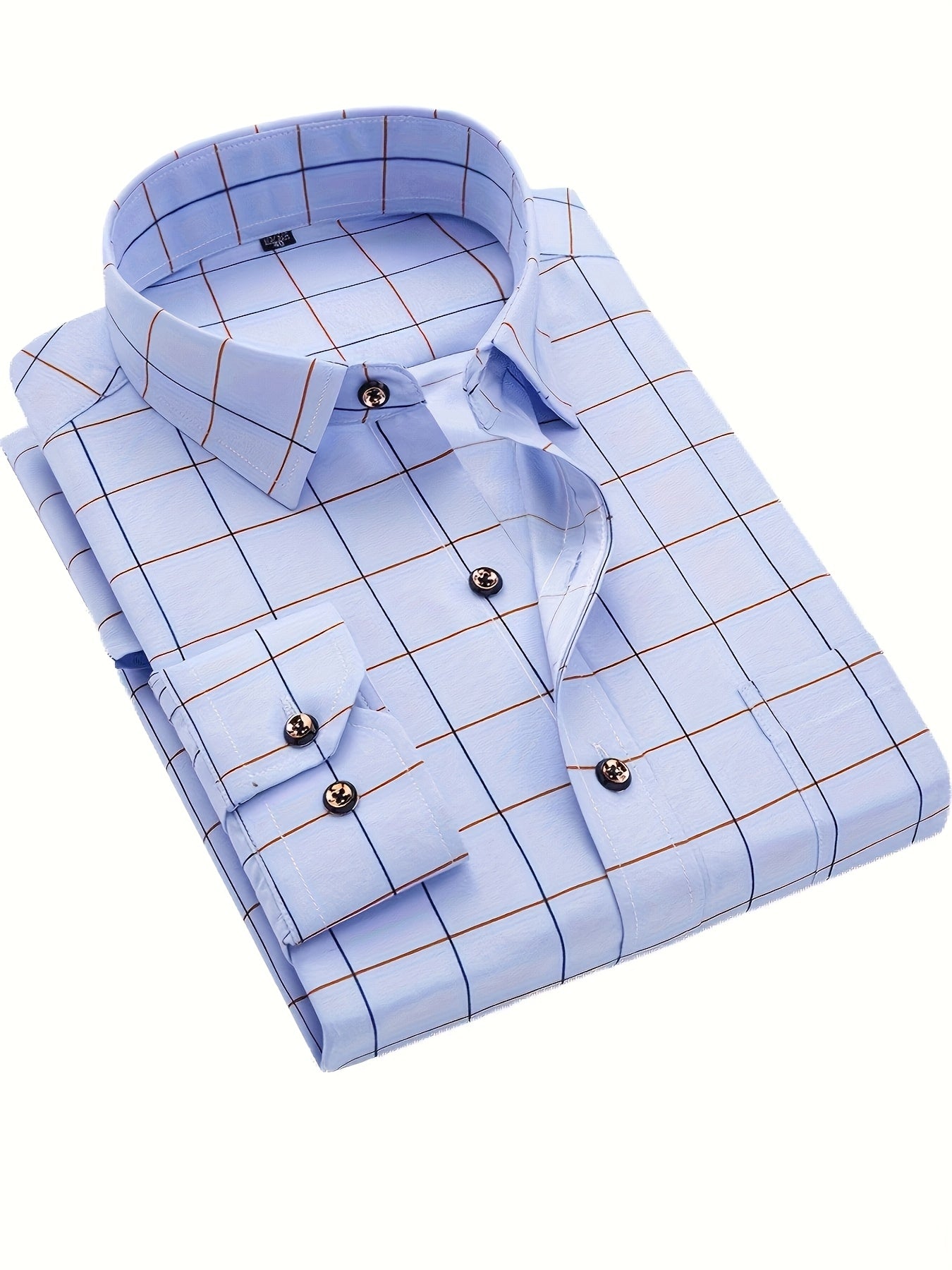 Men's Long-Sleeve Shirt, Plaid, Business Dress