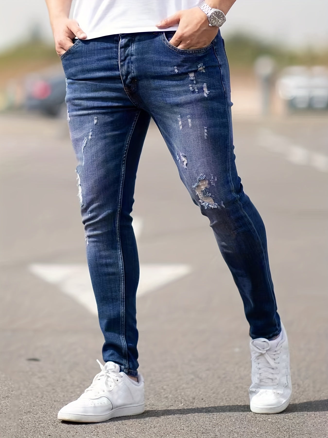 Men's Jeans, Tapered, Slim Distressed