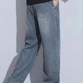 Men's Tencel Trousers, Faux-Denim, Straight Stretch