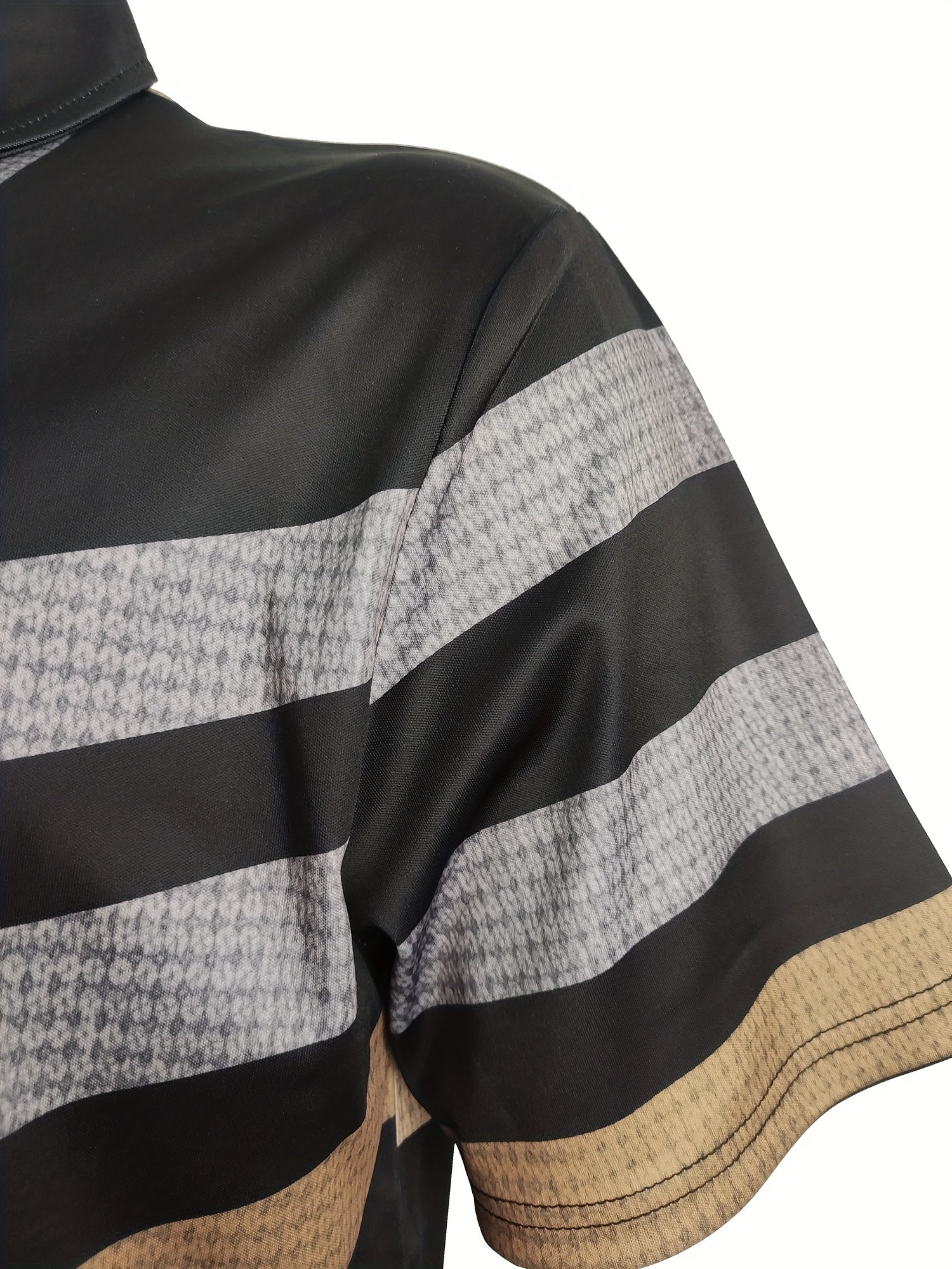 Men's Short-Sleeve Shirt, Striped, Button-Up Casual