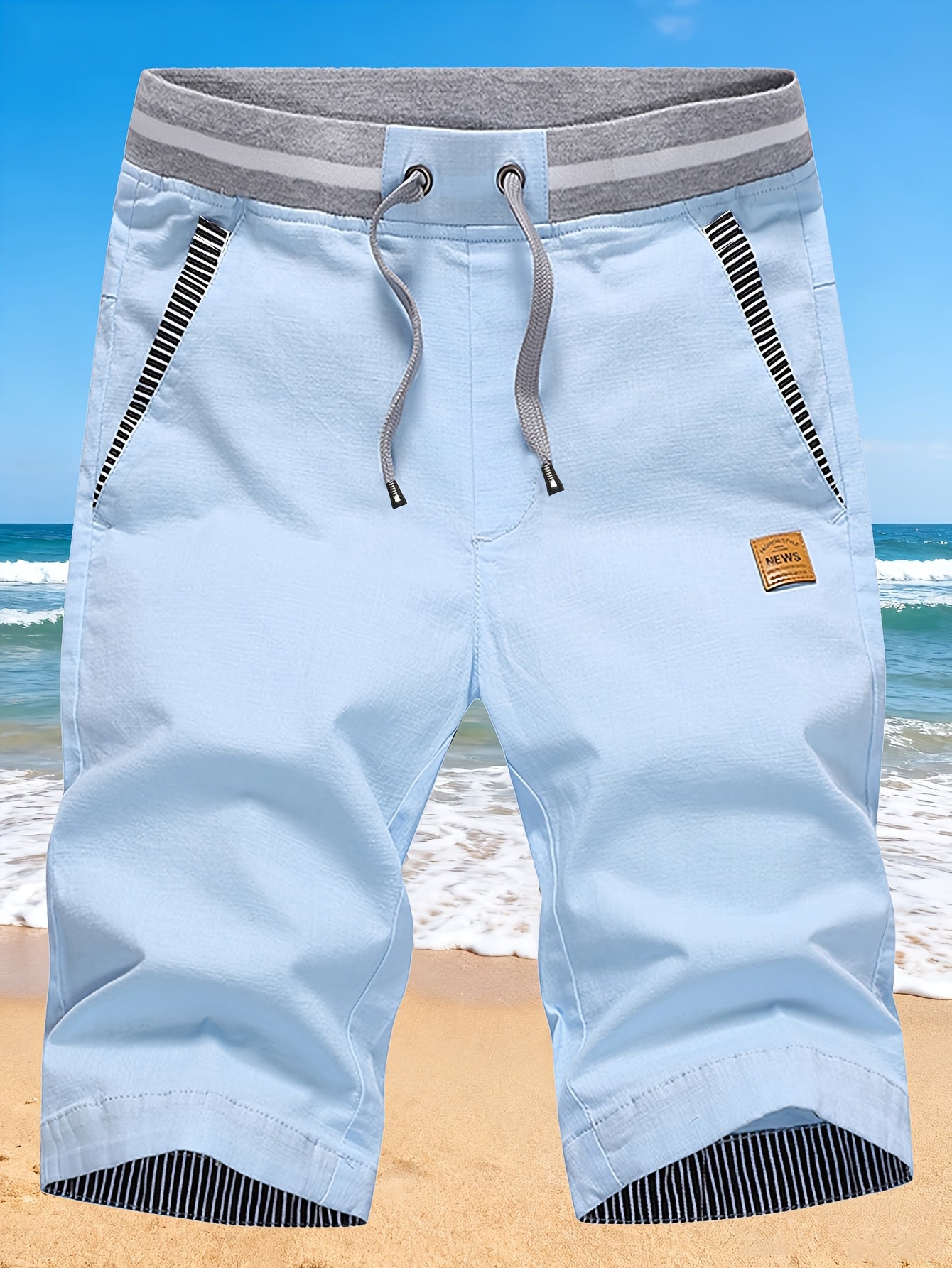 Men's Sports Shorts, Color-Block, Drawstring with Pockets