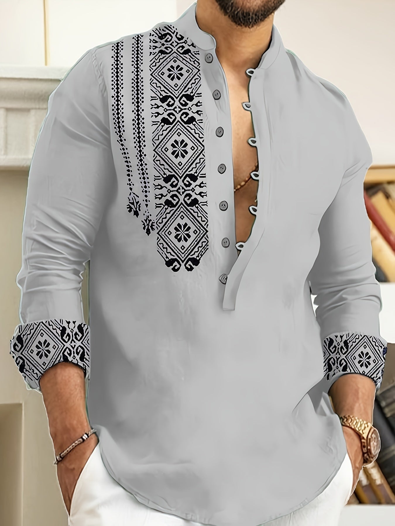 Men's Henley Shirt, Long-Sleeve, Button Placket