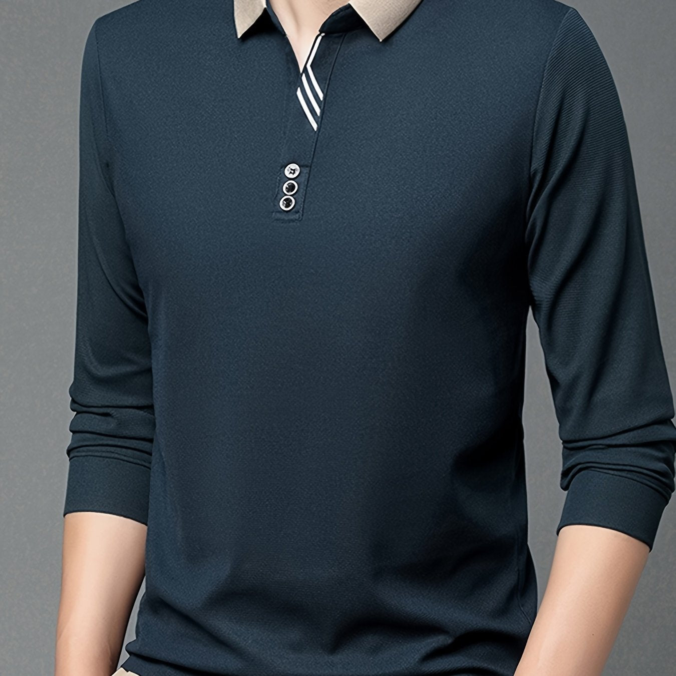 Men's Long-Sleeve Shirt, Button Detail, Casual