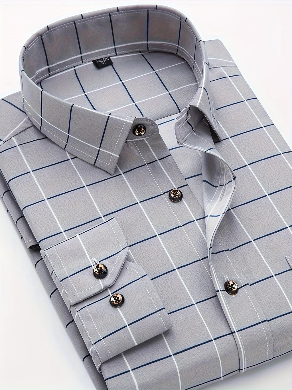 Men's Long-Sleeve Shirt, Plaid, Business Dress