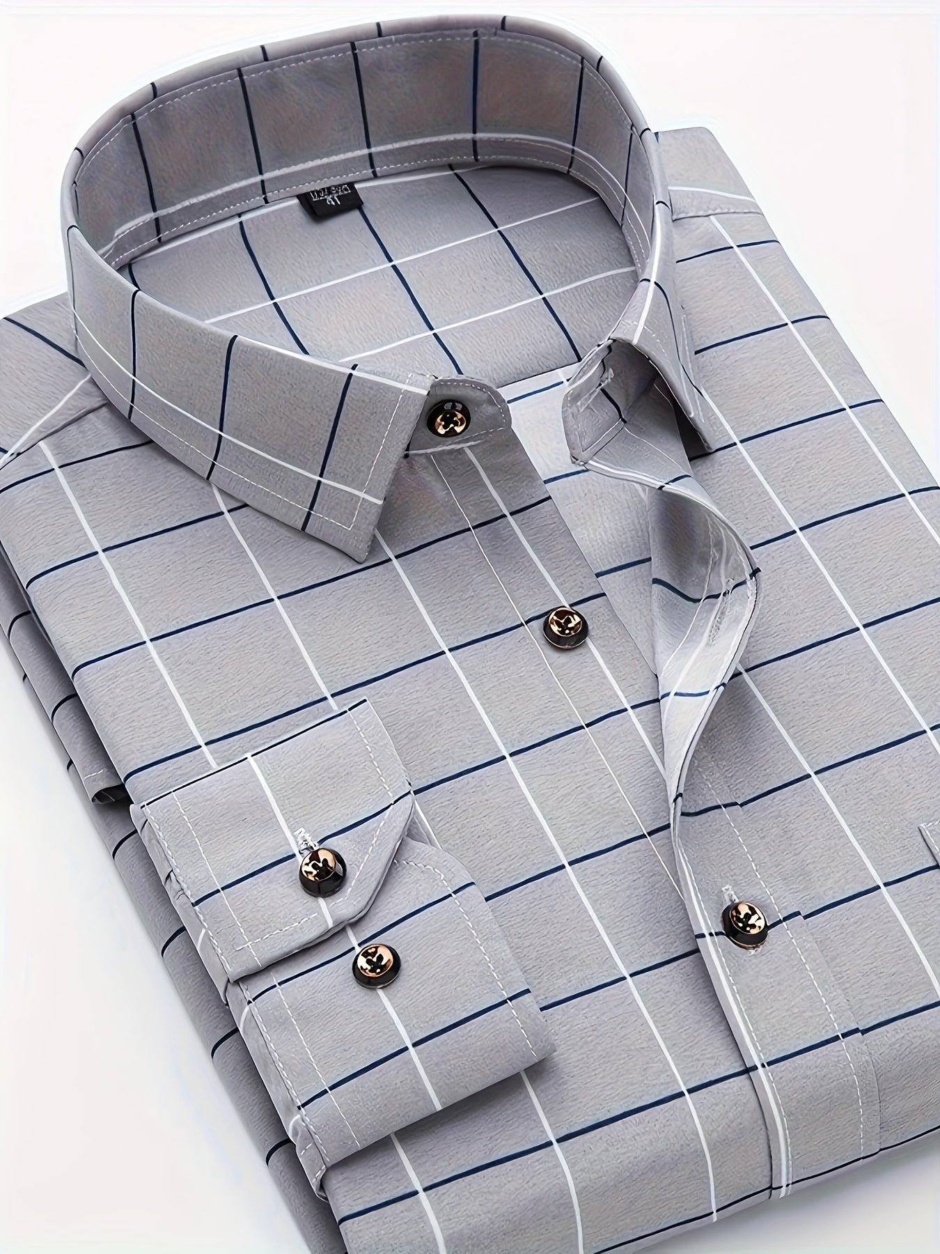 Men's Long-Sleeve Shirt, Plaid, Business Dress