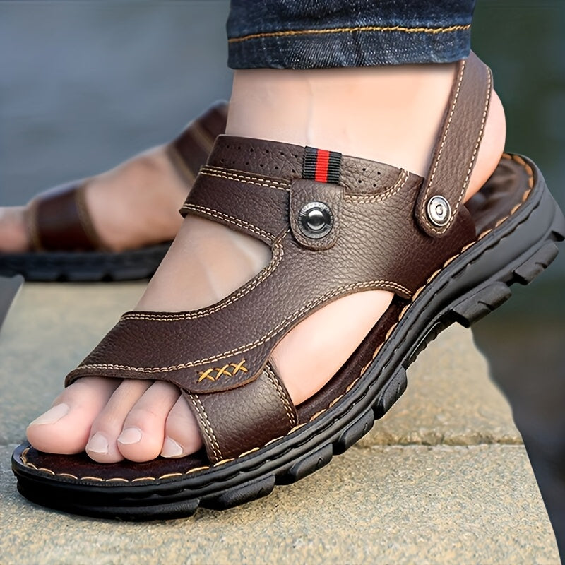 Men's Faux-Leather Beach Sandals, Versatile