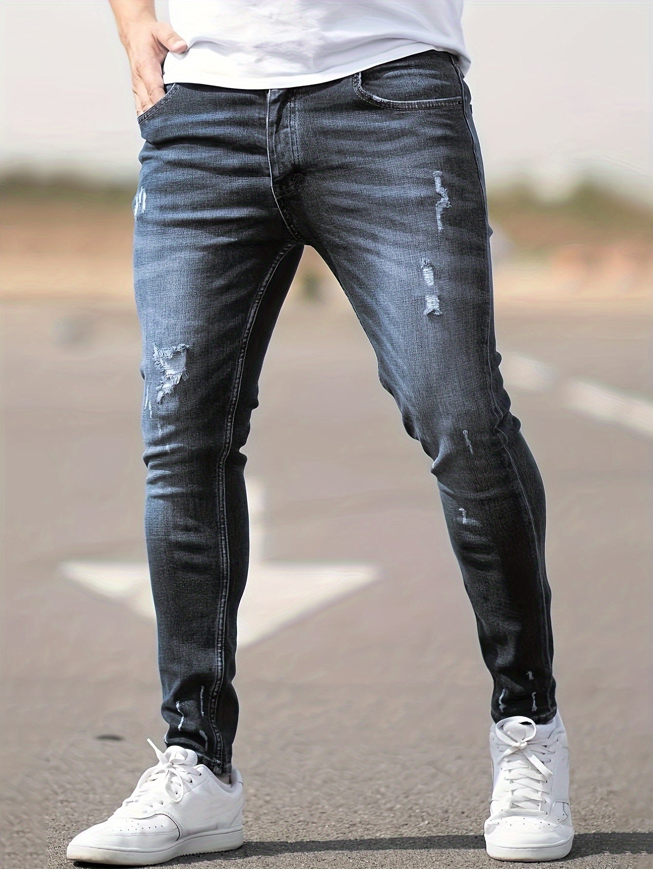 Men's Jeans, Tapered, Slim Distressed