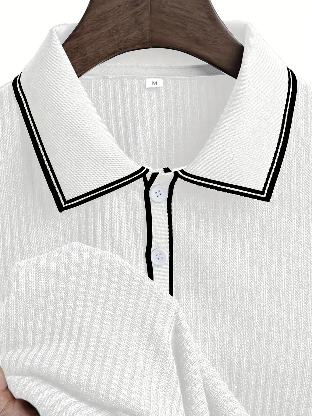 Men's Polo Shirt, Contrast Collar, Short-Sleeve
