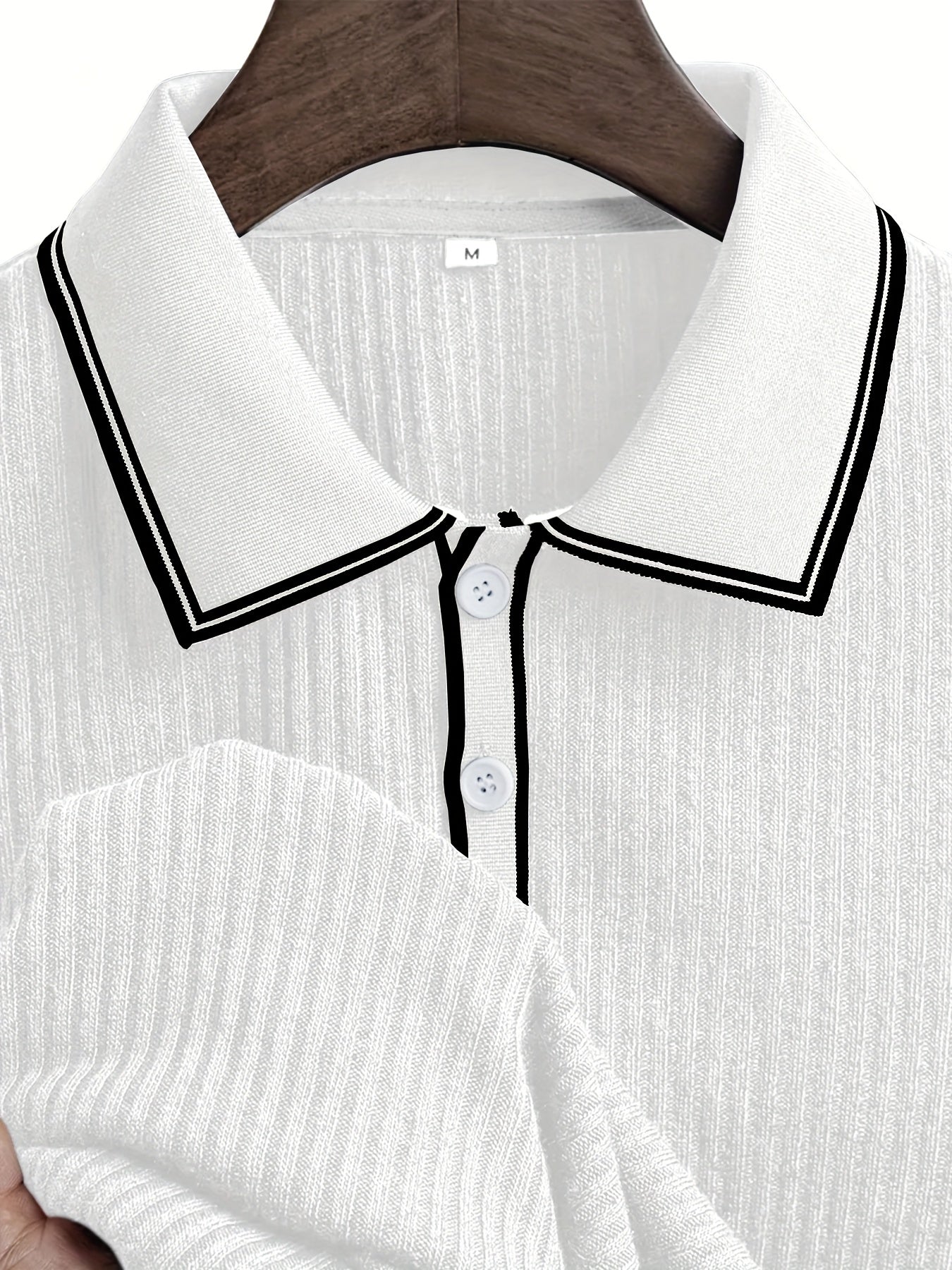 Men's Polo Shirt, Contrast Collar, Short-Sleeve