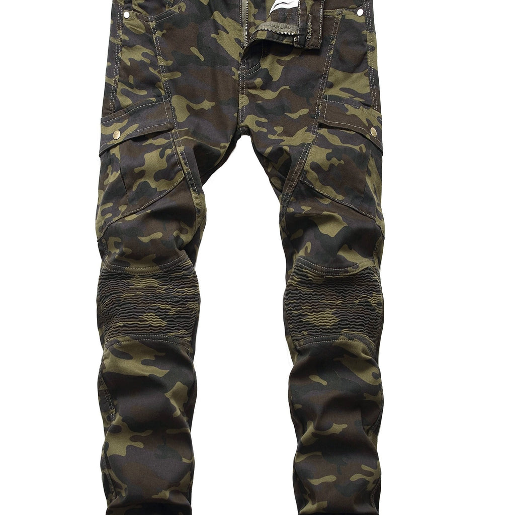 Men's Stretch Jeans, Slim Fit, Distressed Straight-Leg