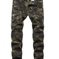 Men's Stretch Jeans, Slim Fit, Distressed Straight-Leg