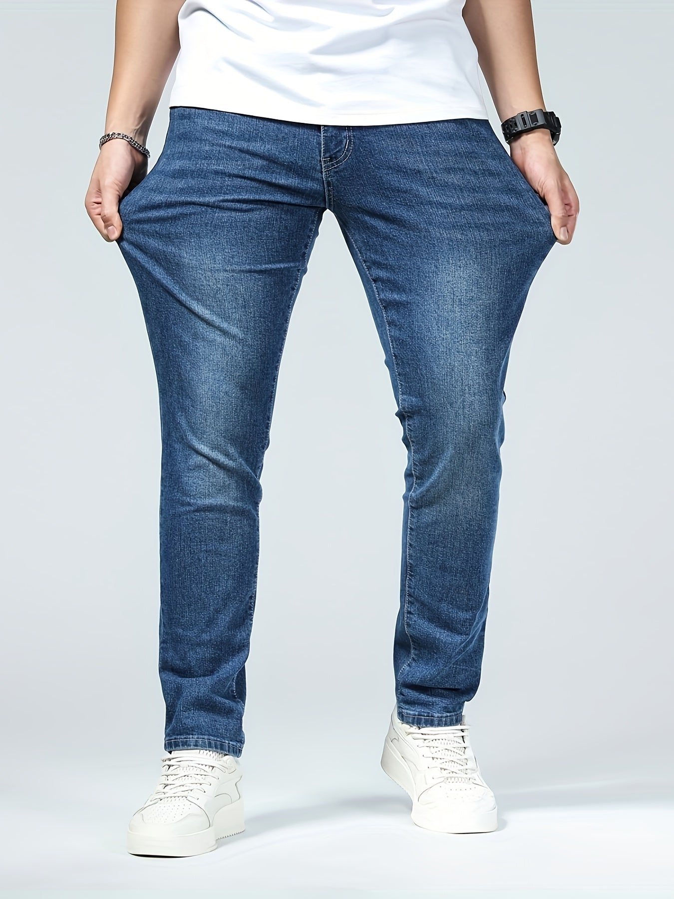 Men's Jeans, Blue Wash, Slim-Fit Stretch