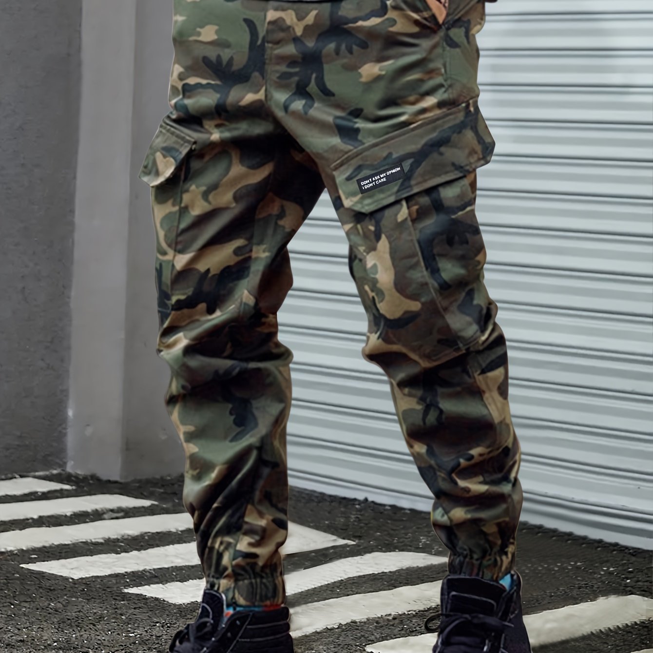 Men's Camo Cargo Pants, Comfort Fit, Drawstring