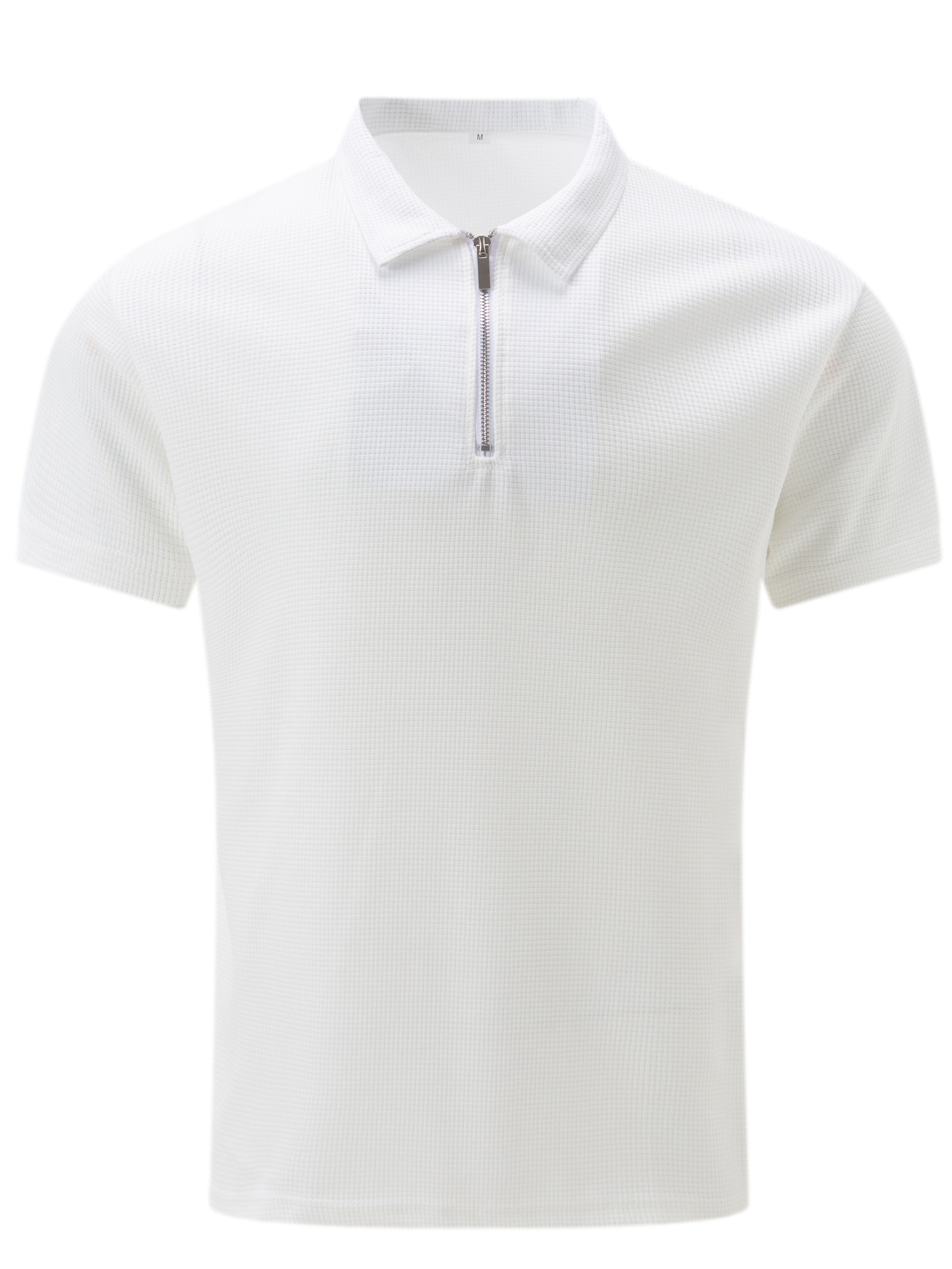 Men's Short-Sleeve Shirt, Zip Collar, Casual