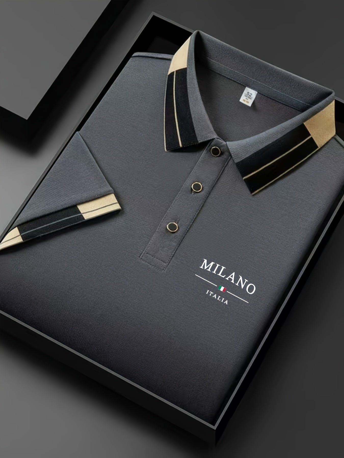 Men's Polo Shirt, Milano Print, Breathable Casual