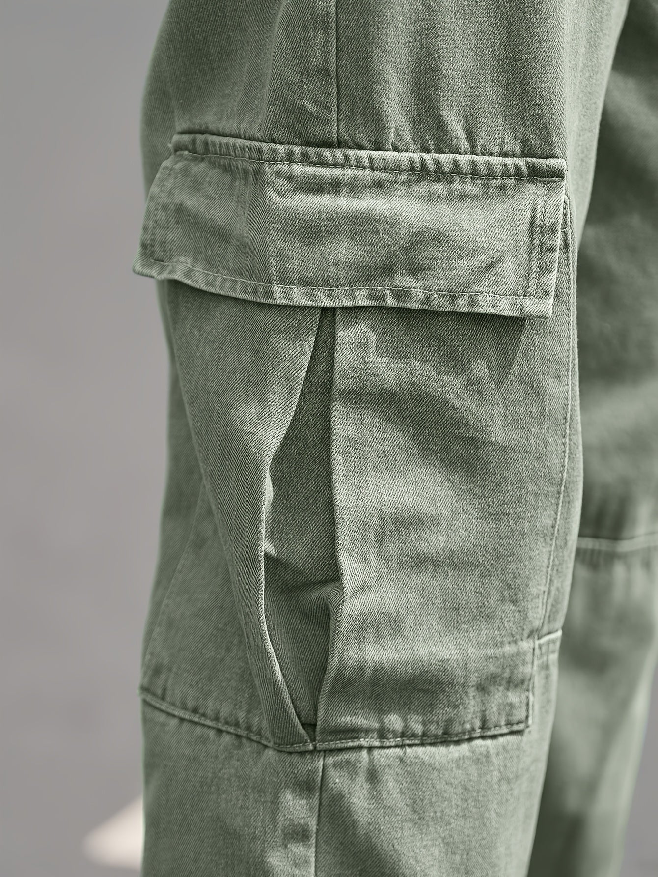 Men's Cargo Jeans, Loose Straight-Leg, Washed Denim
