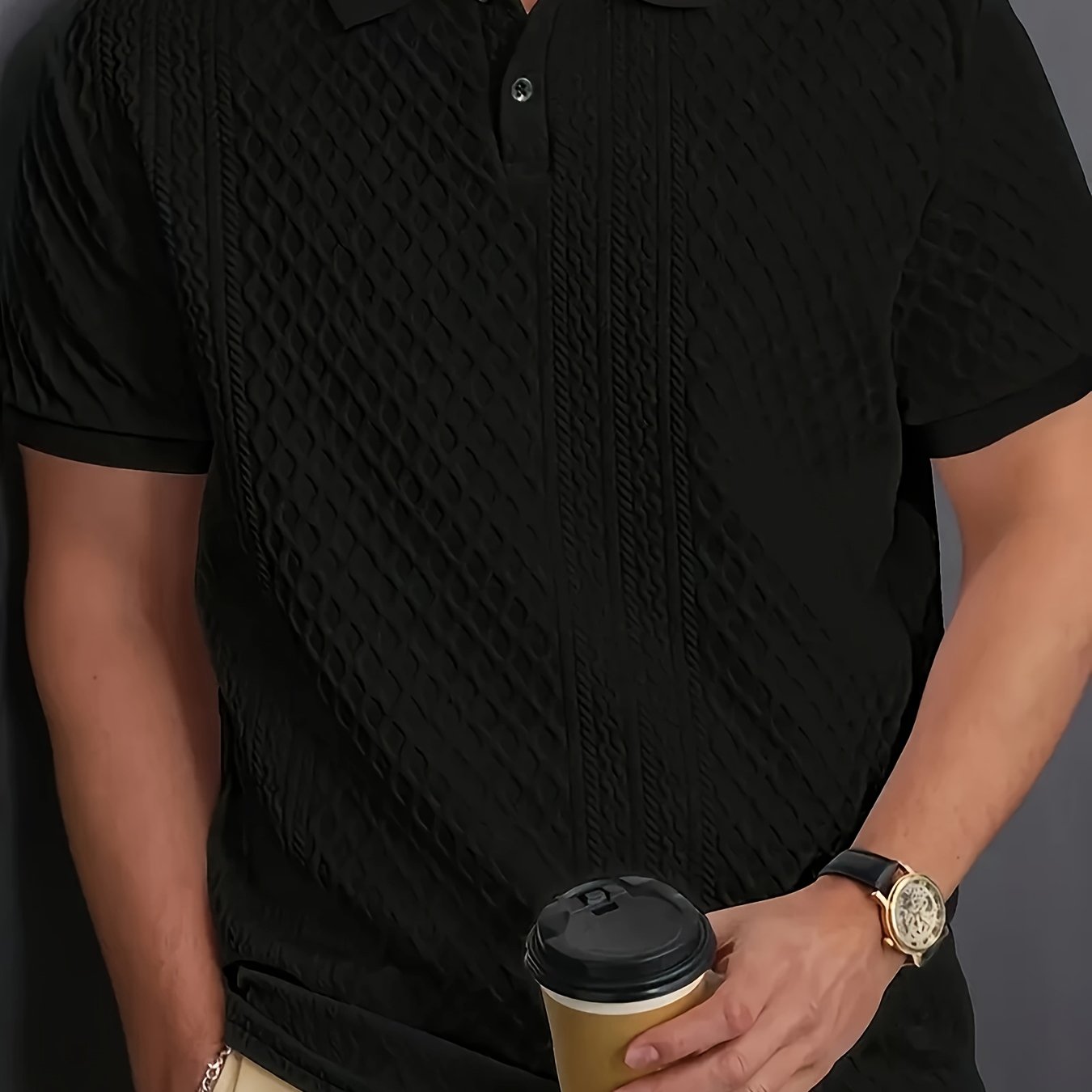Men's Polo Shirt, Knit Collar, Business Casual