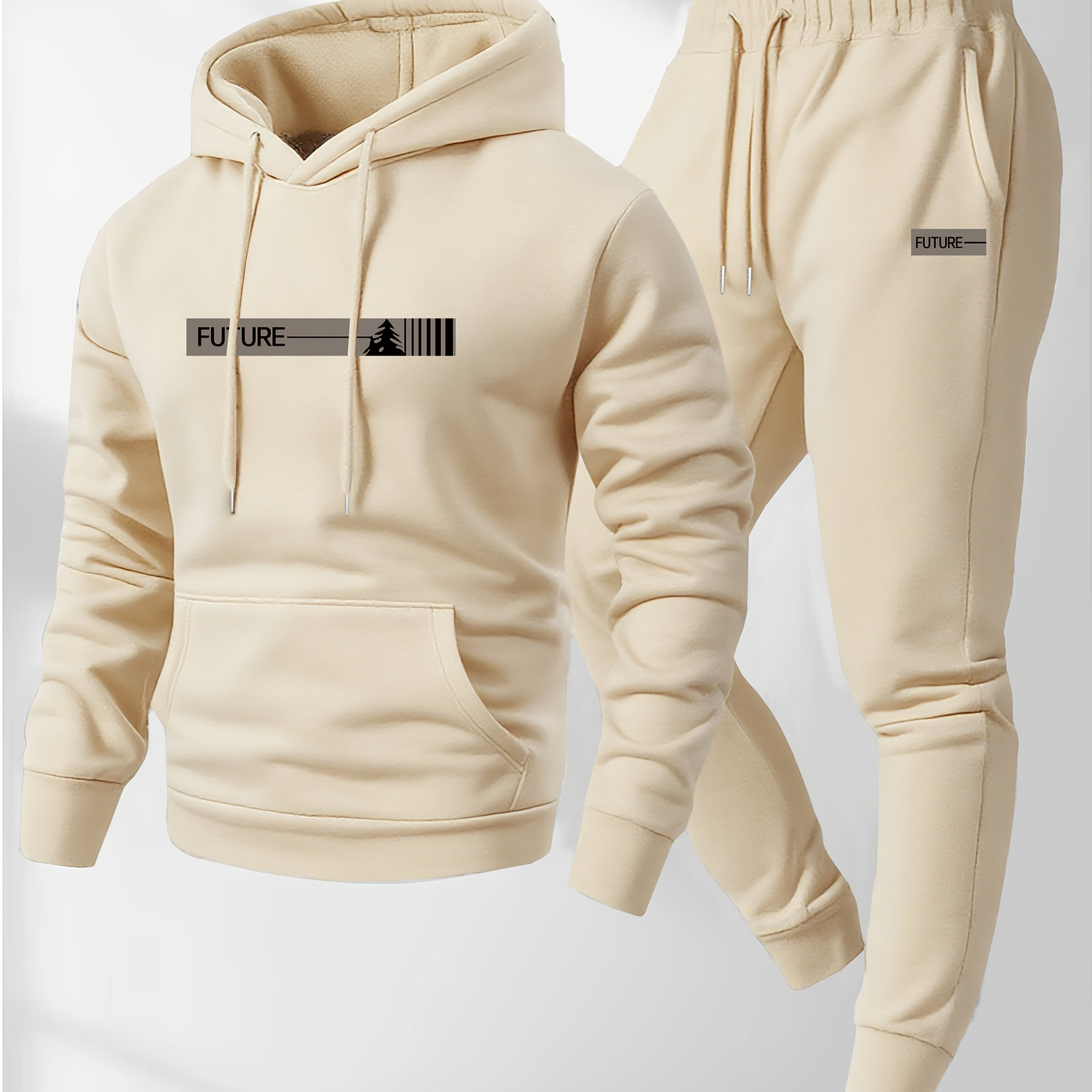 Men's Hoodie & Sweatpants Set, Casual Sport