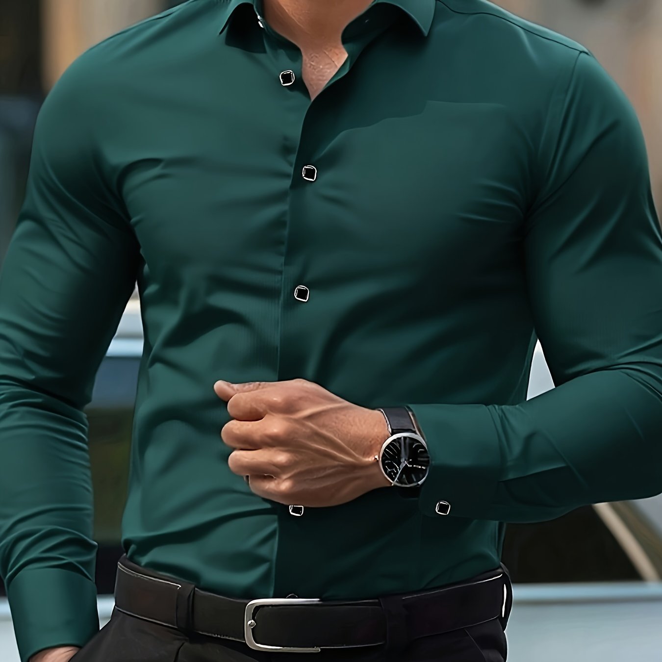 Men's Long-Sleeve Shirt, Slim-Fit, Smooth Formal