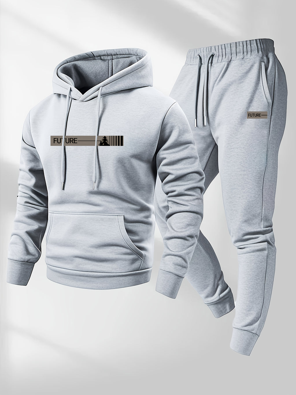 Men's Hoodie & Sweatpants Set, Casual Sport