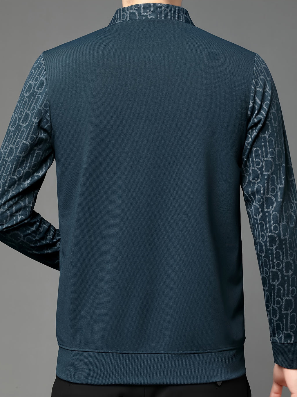 Men's Long-Sleeve Polo Shirt, Layered-Look Lapel